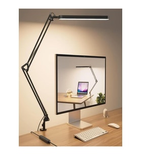Pratik Katlanabilir LED Masa Lambası, Okuma ve Çalışma Işığı (Krem)