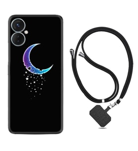 Tecno Spark 9T Kılıf Resimli Boyun Askılı İpli Desenli Silikon Series Moon Star 1851