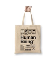 Human Being Beyaz Bez Çanta Uzun Saplı Alışveriş Çantası Plaj Çantası