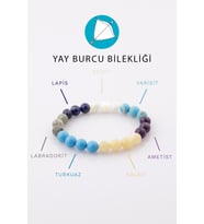 Yay Burcu Taşlarından Oluşan Doğal Taş Bileklik 8 mm Küre Kesim - Burç Bilekliği