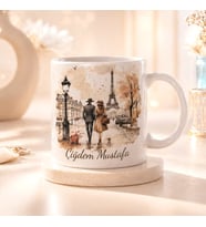 Kişiye Özel Paris Aşkı Kupa Bardak Romantik Hediye