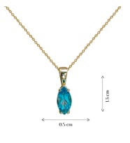 Mavi Topaz Markiz Altın Kolye (Sarı Altın)