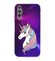 Huawei Nova 5t Uyumlu Kamera korumalı Kapak Unicorn Tasarımlı  Şeffaf Kılıf