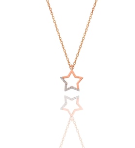 Söğütlü Silver Gümüş rose zirkon taşlı yıldız kolye