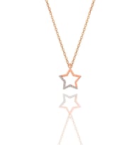 Söğütlü Silver Gümüş rose zirkon taşlı yıldız kolye