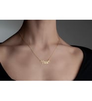 Kişiye Özel 925 Ayar Gümüş Tasarım Yıldızlı İsim Kolye (Gold)