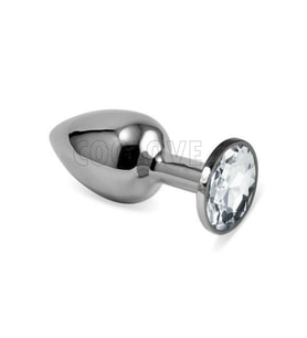 Gümüş Mor Taşlı 7cm Lüks Plug Ve Tıkaç