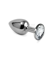 Gümüş Mor Taşlı 7cm Lüks  Plug Ve  Tıkaç