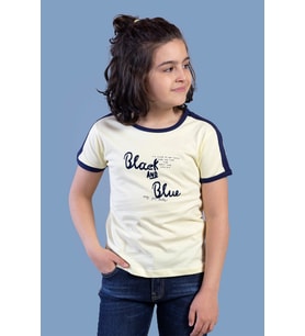 Toontoy Erkek Çocuk Black Flak Baskılı Tişört (Sarı)