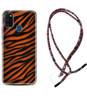 Samsung M21 M22 M23 M30 M31S M32 Kılıf Boyun Asklı Rasta Silikon Leopar Yeni 1676