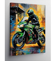Kanvas Tablo Yarış Motosikleti
