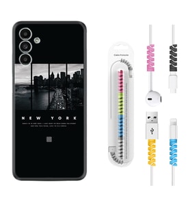 Samsung A23 A31 A32 A50 A51 A52 A53 A70 Kılıf Kablo Koruma Spiral Silikon New York 1612