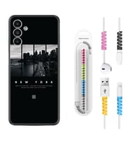Samsung A23 A31 A32 A50 A51 A52 A53 A70 Kılıf Kablo Koruma Spiral Silikon New York 1612
