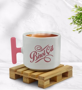 BK Gift Kişiye Özel İsimli Pembe T Kulplu Middle Kupa Bardak-5