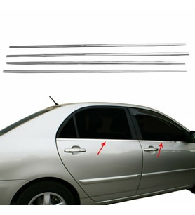 Toyota Corolla SD Krom Cam Çıtası 2002-2007 4Prç Paslanmaz Çelik