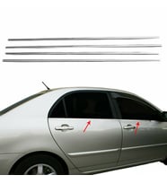 Toyota Corolla SD Krom Cam Çıtası 2002-2007 4Prç Paslanmaz Çelik