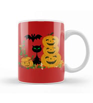 Black Cat Happy Halloween 2021 Kupa Bardak Porselen