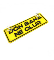 Dön Bana Ne Olur Yazılı Sarı Dekor Plaka Vantuzlu Cam Süsü 22x7.5cm