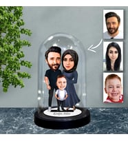 KİŞİYE ÖZEL AİLE TASARIMLI IŞIKLI KARİKATÜR FANUS BİBLO FN82