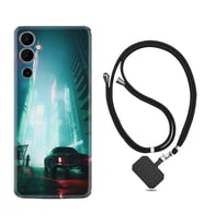 Tecno Pova Neo 2 Kılıf Silikon Boyun Askılı İpli Desenli Silikon Night Cars 1619