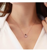 Kral Tacı Zirkon Taşlı Gold Kaplama Gümüş Kolye