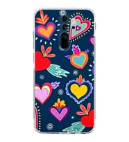PrintiFy Xiaomi Redmi Note 8 Pro ile Uyumlu Retro Color 3  Kamera Korumalı Şeffaf  Kılıf
