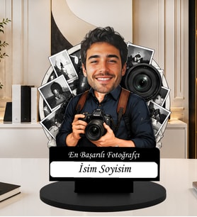 Kişiye Özel Karikatürlü Biblo Fotoğrafçı Masaüstü Ahşap İsimlik Fotoğraflı Fotoğrafçı Hediyesi Profesyonel Fotoğrafçı Dekoru Fotoğrafçı Hediyesi, Profesyonel Fotoğrafçı Hediyesi Meslek Hediyesi,