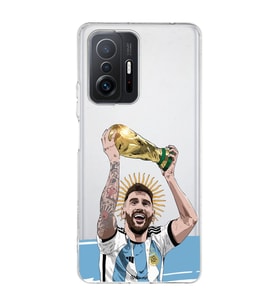 Xiaomi Mi 11T - 11T Pro Uyumlu Lionel Messi Arjantin Tasarımlı Şeffaf Telefon Kılıfı