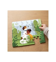 Köpeğini Seven Minik Kız Tasarımlı 24 Parça Ahşap Çocuk Puzzle MPK0593