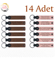 A Kahve & Yavru Ağzı, Kurumsal Seminerlere Katılanlara Hediye, 14’lü Set, İsimli Deri Anahtarlık