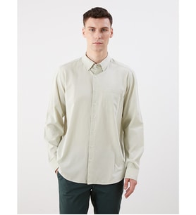LCWAIKIKI Classic Yeşil Regular Fit Uzun Kollu Poplin Erkek Gömlek