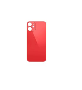 Uyumlu İphone 12 Mini Arka Kapak Lazer Kesim ( Pil Kapağı )  Cam -Kırmızı