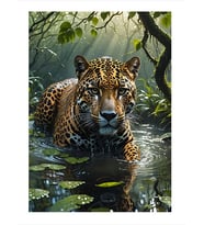 Sudaki Leopar Model Ahşap Tablo