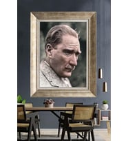 Gümüş Çerçeveli Atatürk Tablo za234