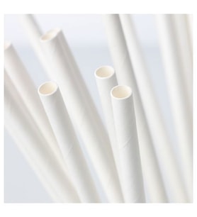 100 Lü Beyaz Kağıt Pipet MeridyenDukkan 100 Adet Kağıt Pipet maks. 70°C sıcaklık