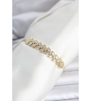 Pirinç Gold Renk Başak Model Su Yolu Kadın Bileklik 5886 - GLST4325-4024