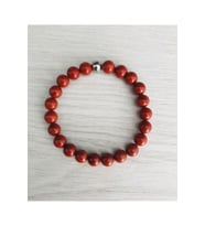 MK TASARIM Gerçek Red Jasper Taşı - İnci Bileklik – MKT.1.101.43- TAŞLARIN KENDİ RENGİDİR, BOYA DEĞİLDİR (Çok Renkli)