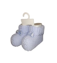 Babysal Erkek Bebek Fiyonklu Triko Patik Mavi