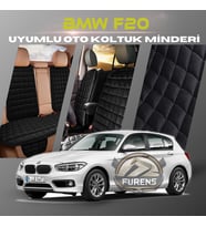 Bmw F20 Siyah Renk Tay Tüyü Cepli & Terletmez Sırtlı Oto Koltuk Minder Seti - Koltuk Koruma Kılıfı (ÖN & ARKA TAM SET)