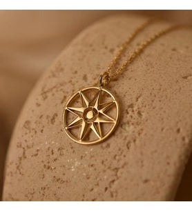 Kişiye Özel 925 Ayar Gümüş Minimal Yıldız Figürlü Kolye (Gold)