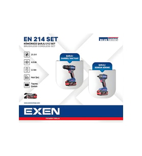 EN 214 21V 4Ah Kömürsüz Şarjlı Makina 2'li Set
