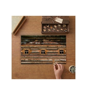 Terk Edilmiş Ahşap Ev Tasarımı 240 parça Ahşap Puzzle Ahşap Kutuda MP01197