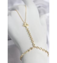 Gold Renk Pirinç Lazerli Yıldız Model Zirkon Taşlı Şahmeran TJ-SN785