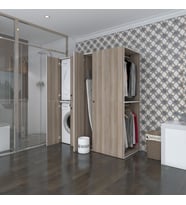 Kenzlife çamaşır-kurutma makinesi dolabı ve giysi dolabı bistami sağ crd 180*160*60  banyo (Beyaz)