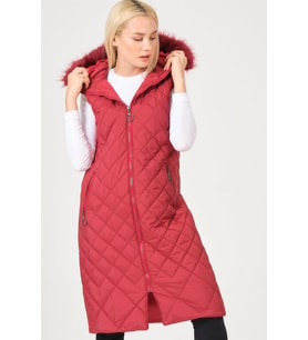 Z6718 DEWBERRY BAYAN YELEK-AÇIK BORDO