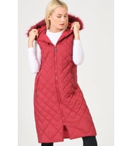Z6718 DEWBERRY BAYAN YELEK-AÇIK BORDO