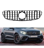 S-Dizayn Mercedes GLC X253 Ön Panjur Parlak Siyah Piano Black GTR Model 2015-2019 (Karışık)