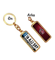 Kişiye Özel Fiat Vip Logo Tema Plaka Anahtarlık (Altın)