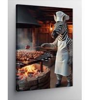Kanvas Tablo Mangalcı Zebra