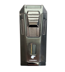 Cohiba Çift Torch Pürmüz Delicili Gunmetal Metal Puro Çakmağı - TR9474